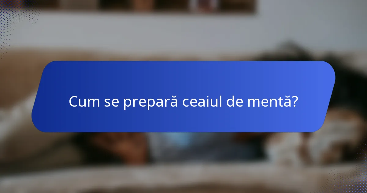 Cum se prepară ceaiul de mentă?